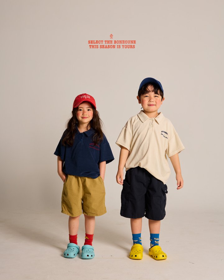 Boneoune - Korean Children Fashion - #kidsshorts - Roll Collar Short Sleeve Tee - 10