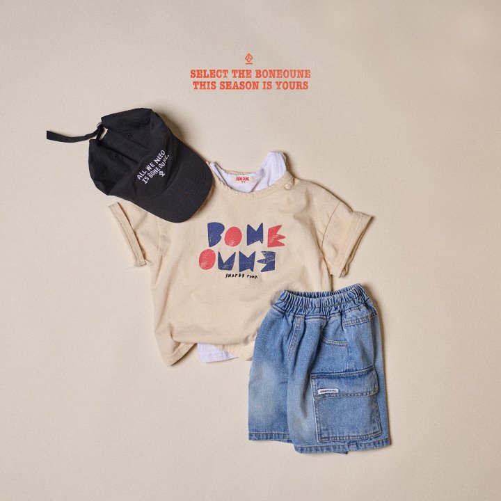 Boneoune - Korean Children Fashion - #kidsshorts - Shape Short Sleeve Tee - 5