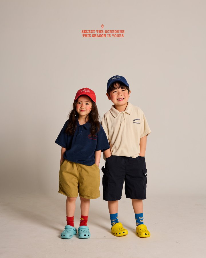 Boneoune - Korean Children Fashion - #kidsstore - Roll Collar Short Sleeve Tee - 11