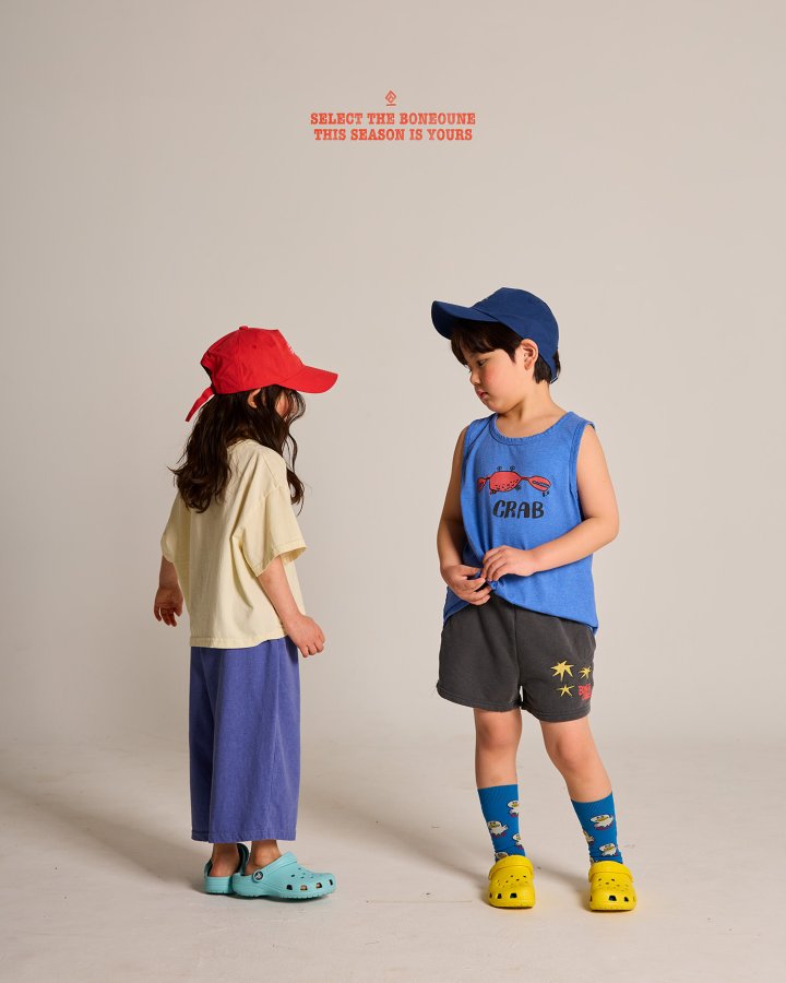 Boneoune - Korean Children Fashion - #kidsstore - Crab Sleeveless Tee - 11