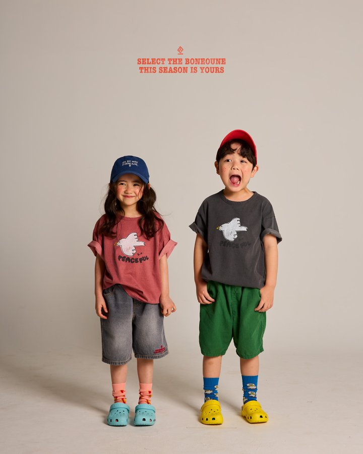 Boneoune - Korean Children Fashion - #littlefashionista - Peace Bird Short Sleeve Tee - 9