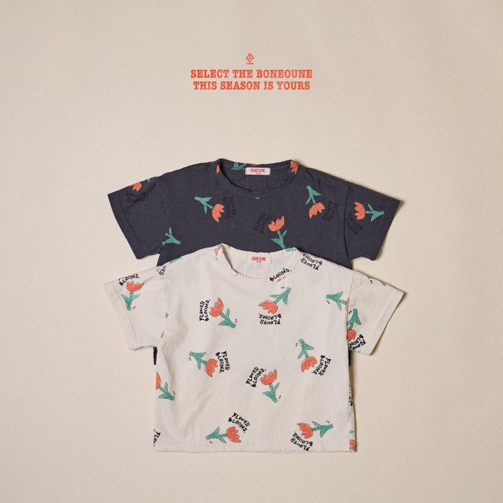 Boneoune - Korean Children Fashion - #minifashionista - Bloom Flower Short Sleeve Tee