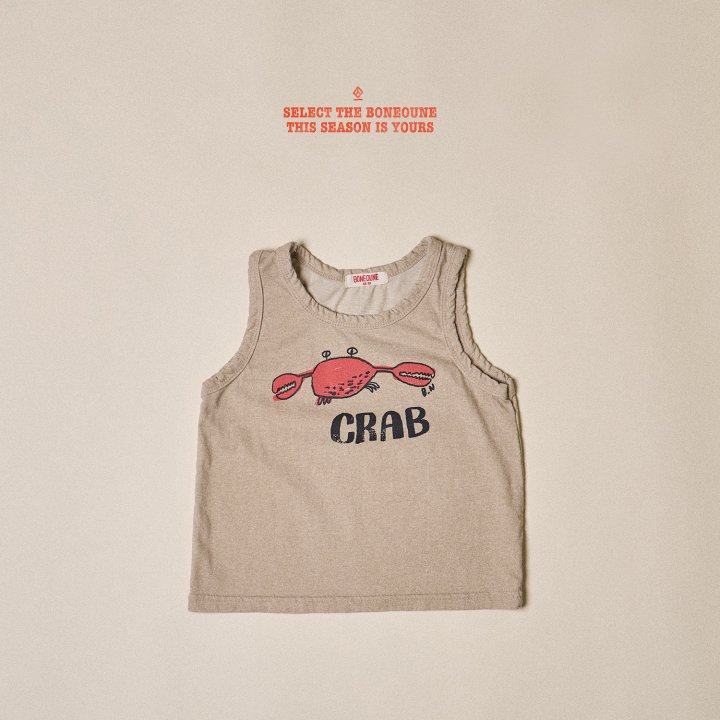 Boneoune - Korean Children Fashion - #todddlerfashion - Crab Sleeveless Tee - 2