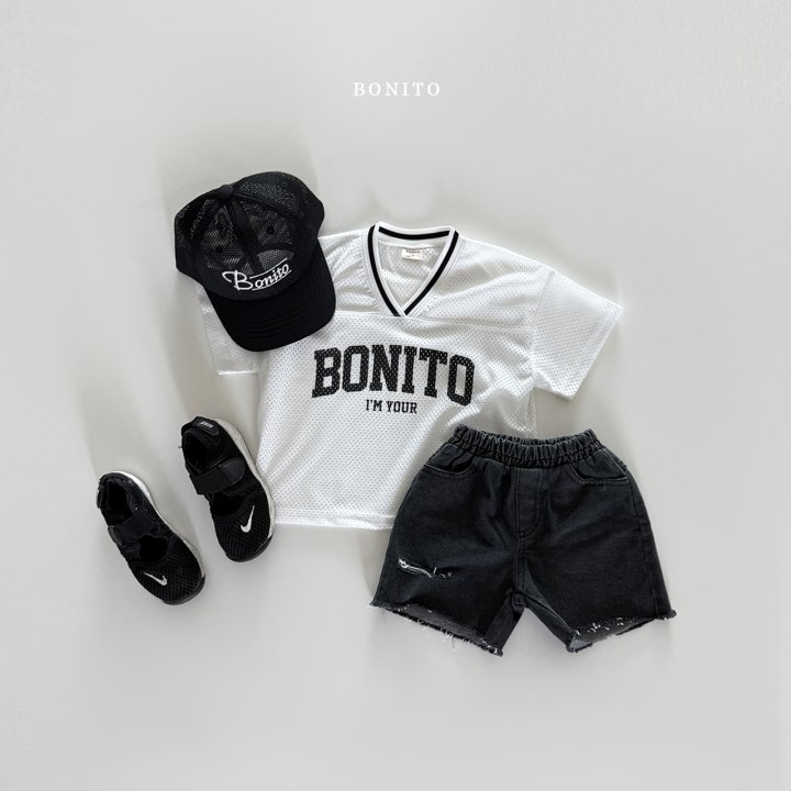 Bonito - Korean Children Fashion - #childofig - Bonito Mesh V-neck Tee - 10