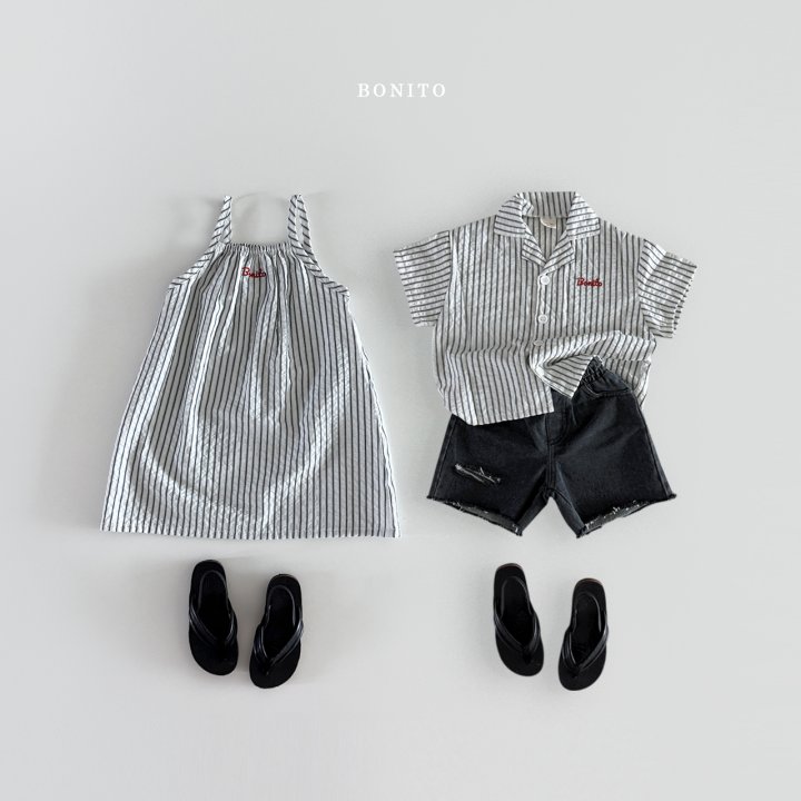 Bonito - Korean Children Fashion - #childofig - Striped Strap Dress - 11