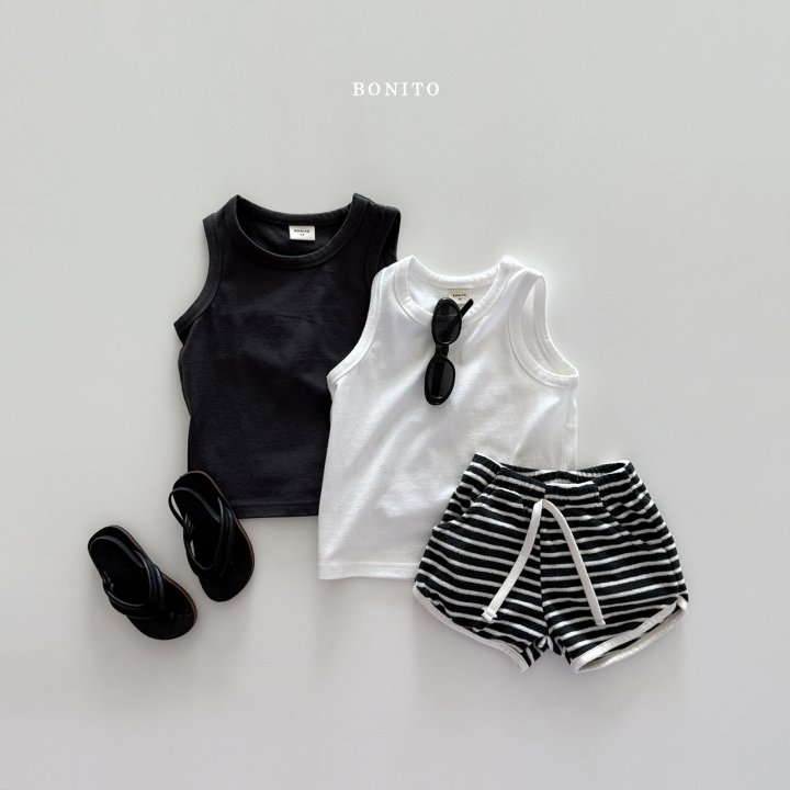 Bonito - Korean Children Fashion - #childrensboutique - Striped Color Strap Terry Shorts - 9