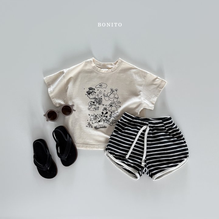 Bonito - Korean Children Fashion - #designkidswear - Striped Color Strap Terry Shorts - 10