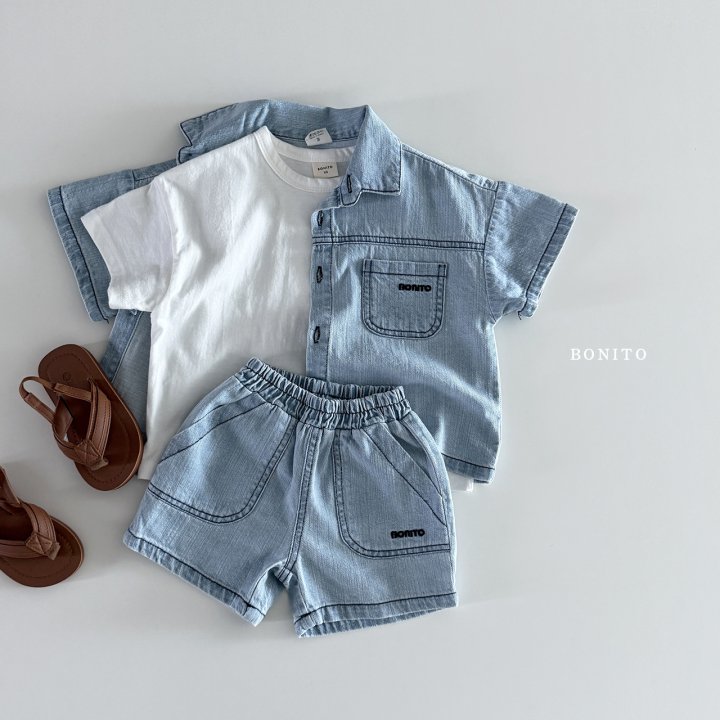 Bonito - Korean Children Fashion - #discoveringself - Slub Denim Shirt - 8