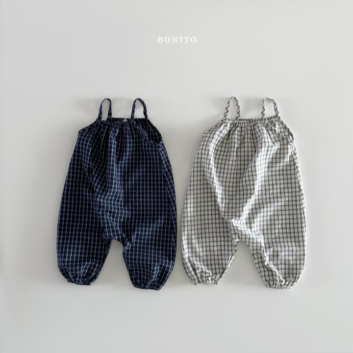 Bonito - Korean Children Fashion - #discoveringself - Check Strap Overalls