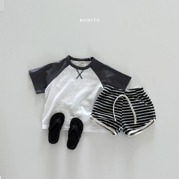 Bonito - Korean Children Fashion - #fashionkids - Striped Color Strap Terry Shorts - 12