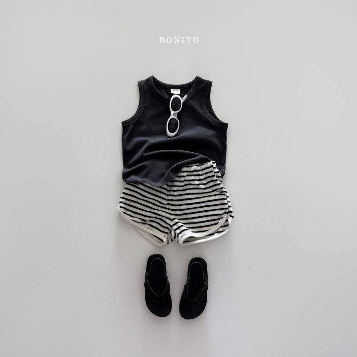 Bonito - Korean Children Fashion - #fashionkids - Striped Terry Rib Shorts - 12