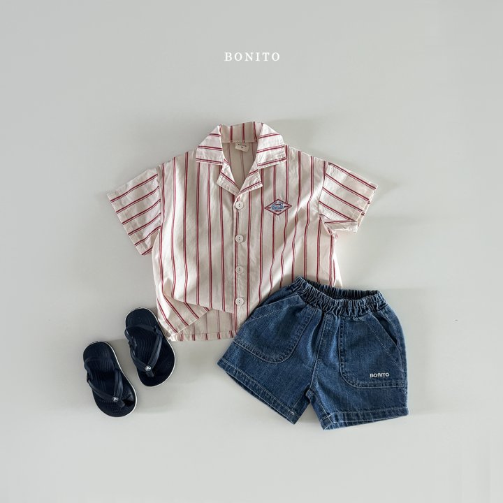 Bonito - Korean Children Fashion - #kidsshorts - Irregular Vertical Stripe Shirt - 7