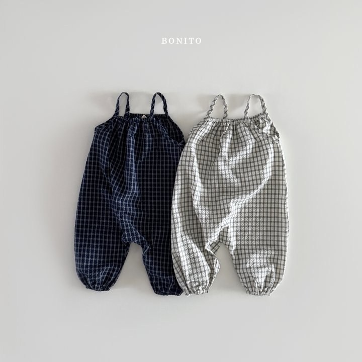Bonito - Korean Children Fashion - #kidsshorts - Check Strap Overalls - 3