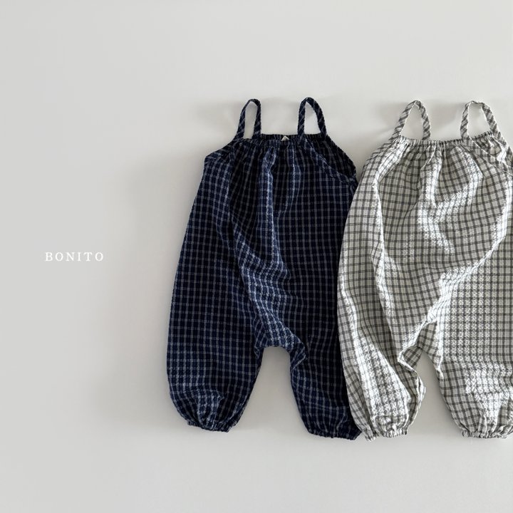 Bonito - Korean Children Fashion - #kidsshorts - Check Strap Overalls - 4
