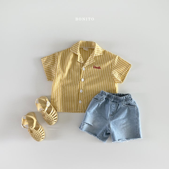 Bonito - Korean Children Fashion - #kidsshorts - Couple Stripe Shirt - 4