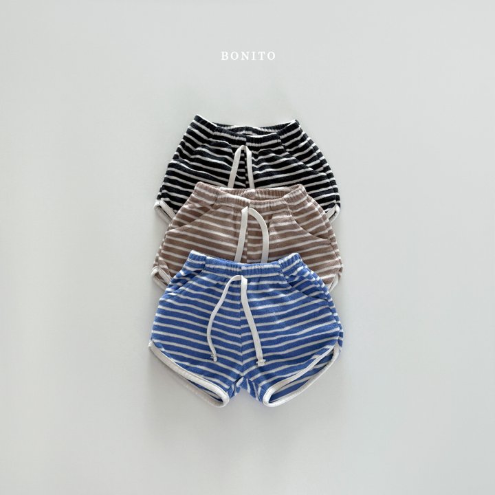 Bonito - Korean Children Fashion - #littlefashionista - Striped Color Strap Terry Shorts - 3
