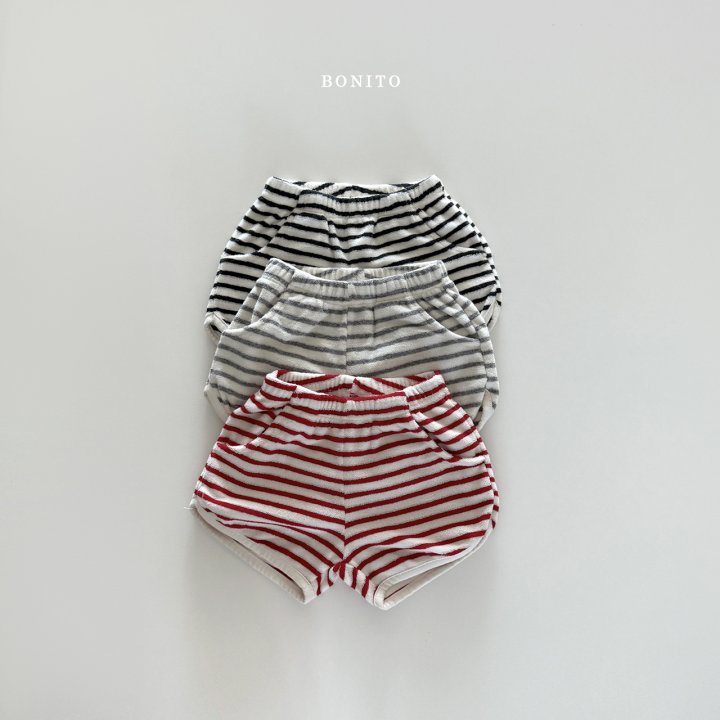 Bonito - Korean Children Fashion - #littlefashionista - Striped Terry Rib Shorts