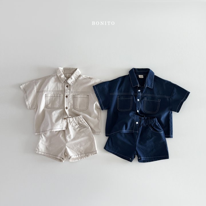 Bonito - Korean Children Fashion - #magicofchildhood - Two-Pocket Linen Set