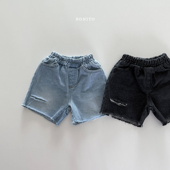 Bonito - Korean Children Fashion - #minifashionista - Cutting Denim Shorts - 3