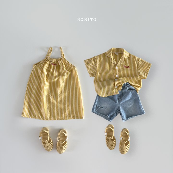 Bonito - Korean Children Fashion - #prettylittlegirls - Striped Strap Dress - 7