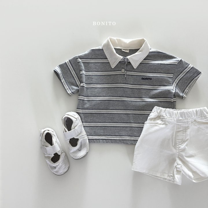 Bonito - Korean Children Fashion - #stylishchildhood - Striped Collar Tee - 11