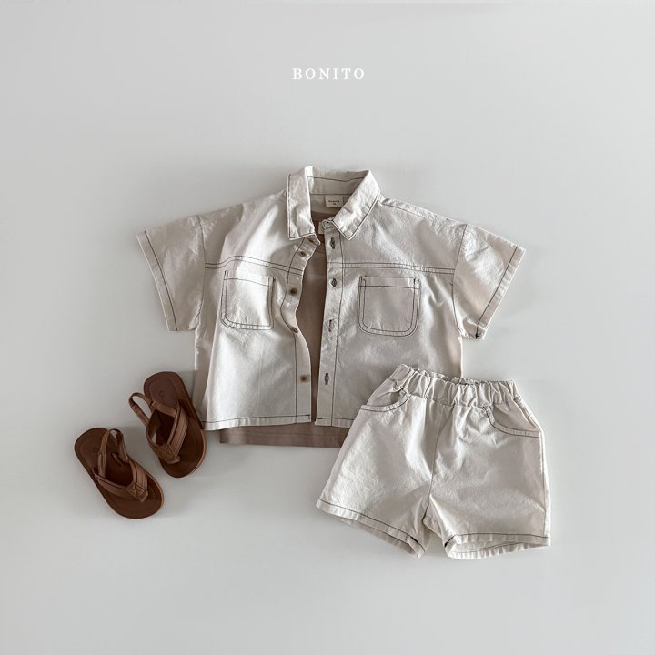 Bonito - Korean Children Fashion - #stylishchildhood - Two-Pocket Linen Set - 6