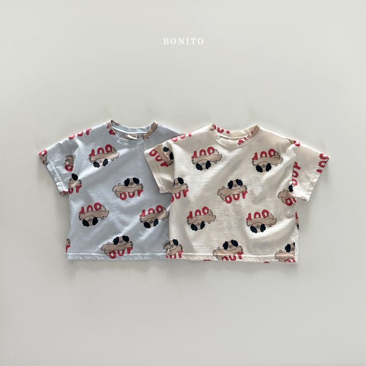 Bonito - Korean Children Fashion - #todddlerfashion - Dog Pattern Tee