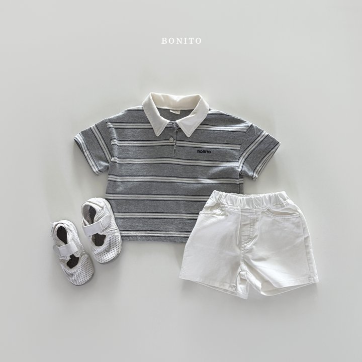 Bonito - Korean Children Fashion - #toddlerclothing - Striped Collar Tee - 10