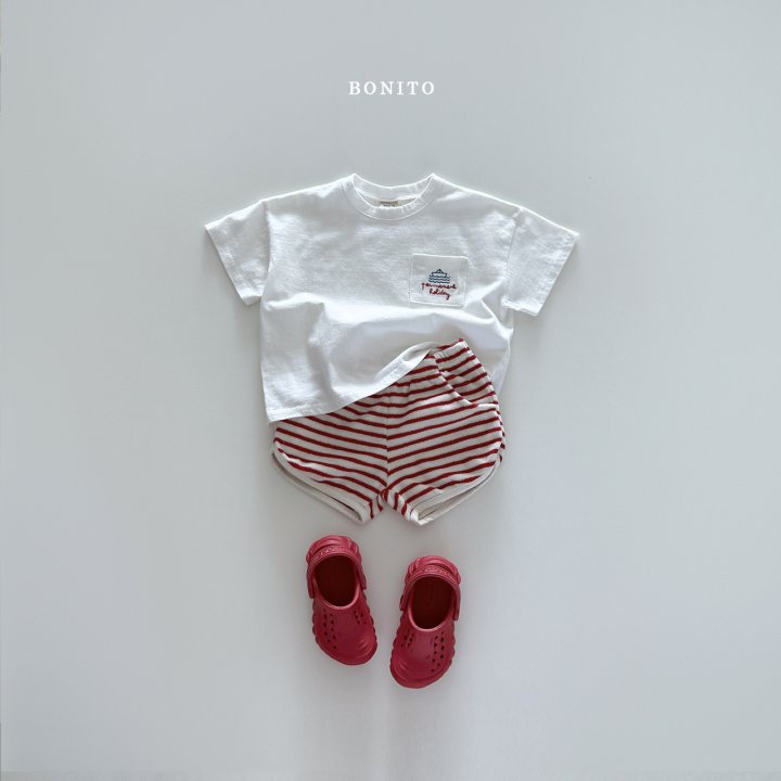 Bonito - Korean Children Fashion - #toddlerclothing - Striped Terry Rib Shorts - 6