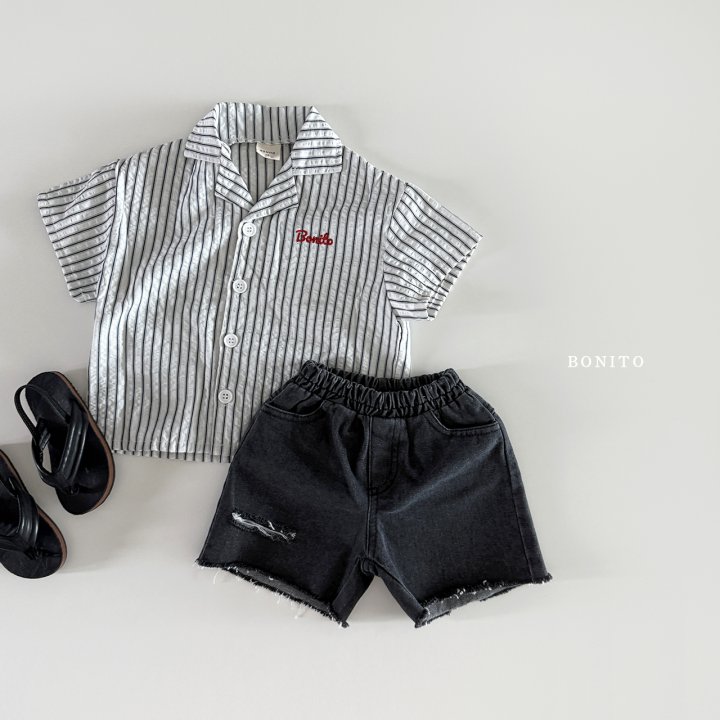 Bonito - Korean Children Fashion - #toddlerclothing - Couple Stripe Shirt - 12