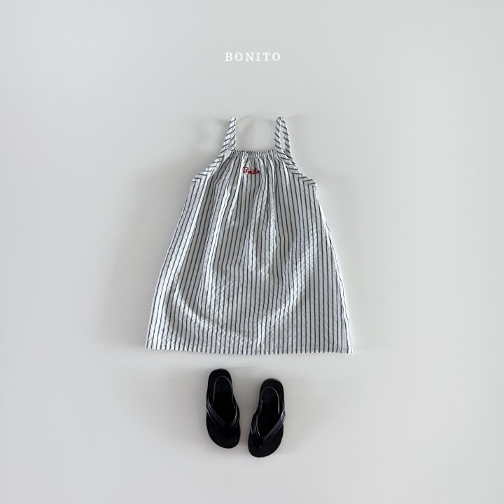 Bonito - Korean Children Fashion - #toddlerclothing - Striped Strap Dress - 9