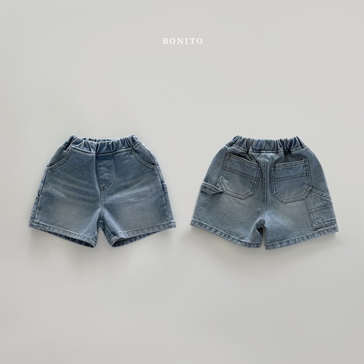 Bonito - Korean Children Fashion - #toddlerclothing - Carpenter Denim Shorts