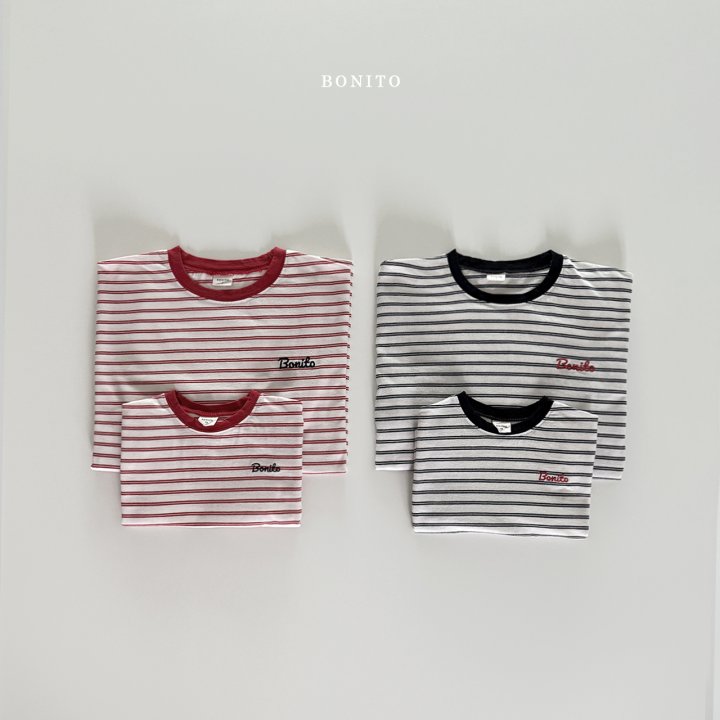 Bonito - Korean Women Fashion - #womensfashion - Double Stripe Tee (with Mom) - 6