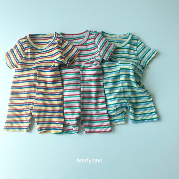 Brody Jane - Korean Baby Fashion - #babyboutiqueclothing - Multi Stripe Short Sleeve Set