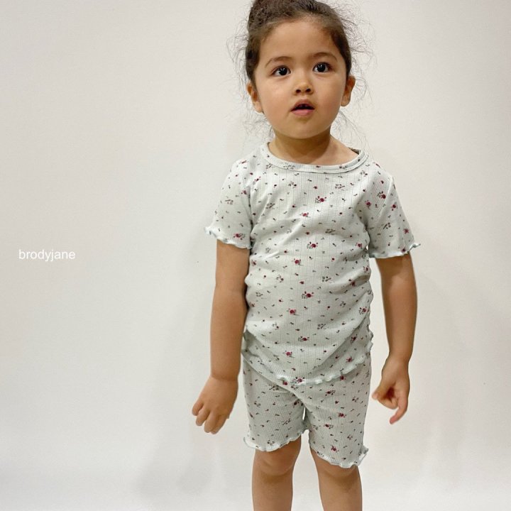 Brody Jane - Korean Baby Fashion - #babyclothing - Flower Eyelet Frill Short Sleeve Set - 6