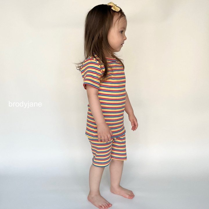 Brody Jane - Korean Baby Fashion - #babyfashion - Multi Stripe Short Sleeve Set - 3