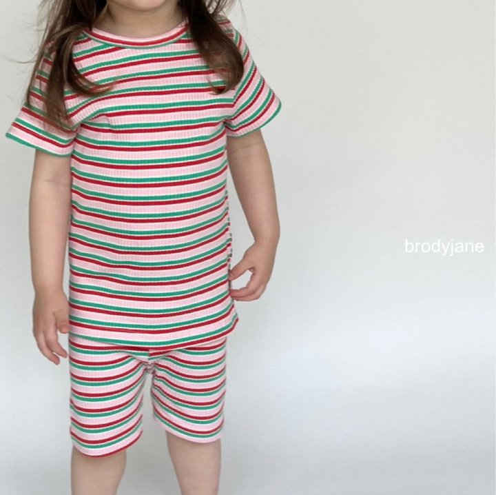 Brody Jane - Korean Baby Fashion - #babygirlfashion - Multi Stripe Short Sleeve Set - 5