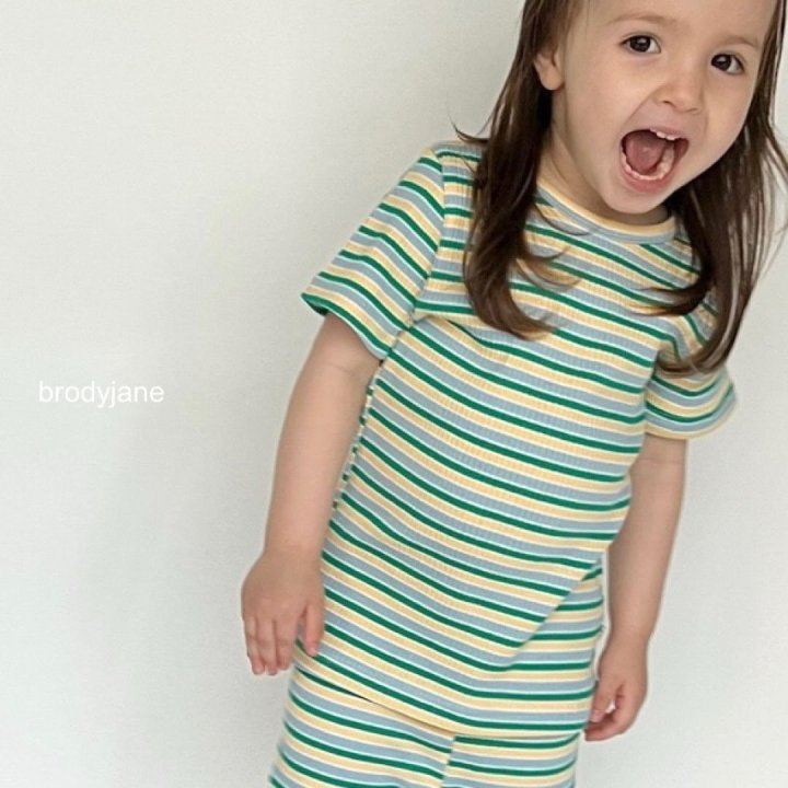 Brody Jane - Korean Baby Fashion - #babylifestyle - Multi Stripe Short Sleeve Set - 6