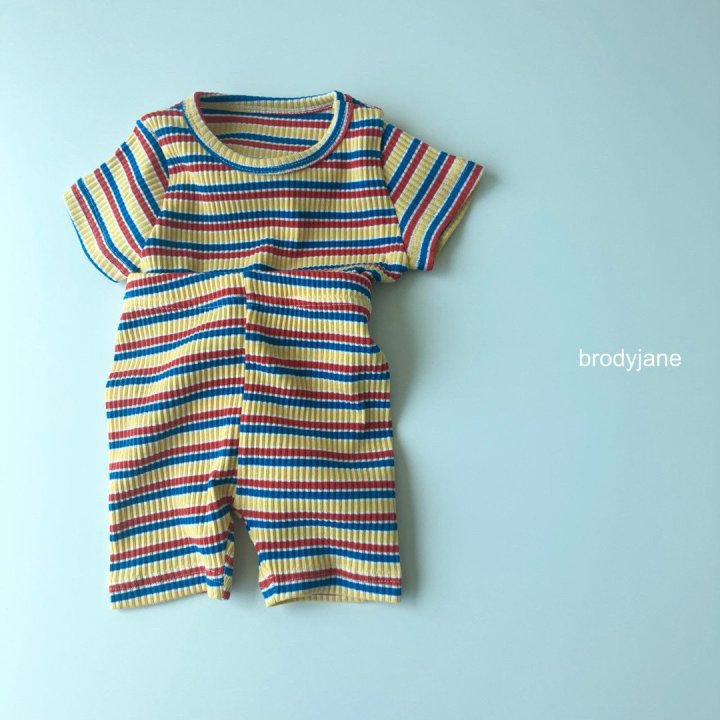 Brody Jane - Korean Baby Fashion - #babyoutfit - Multi Stripe Short Sleeve Set - 10
