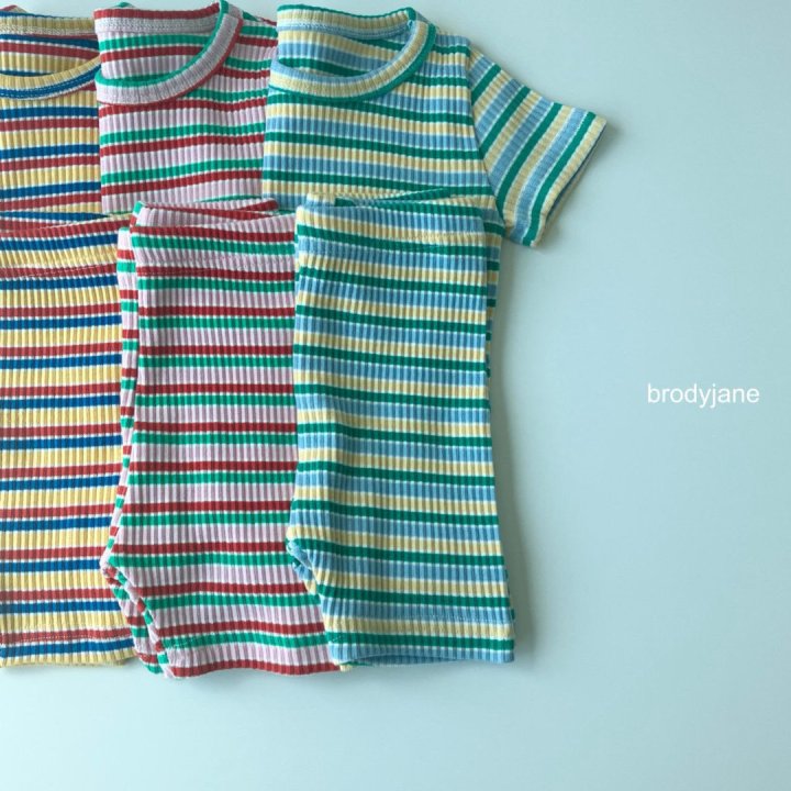 Brody Jane - Korean Baby Fashion - #babyoutfit - Multi Stripe Short Sleeve Set - 9