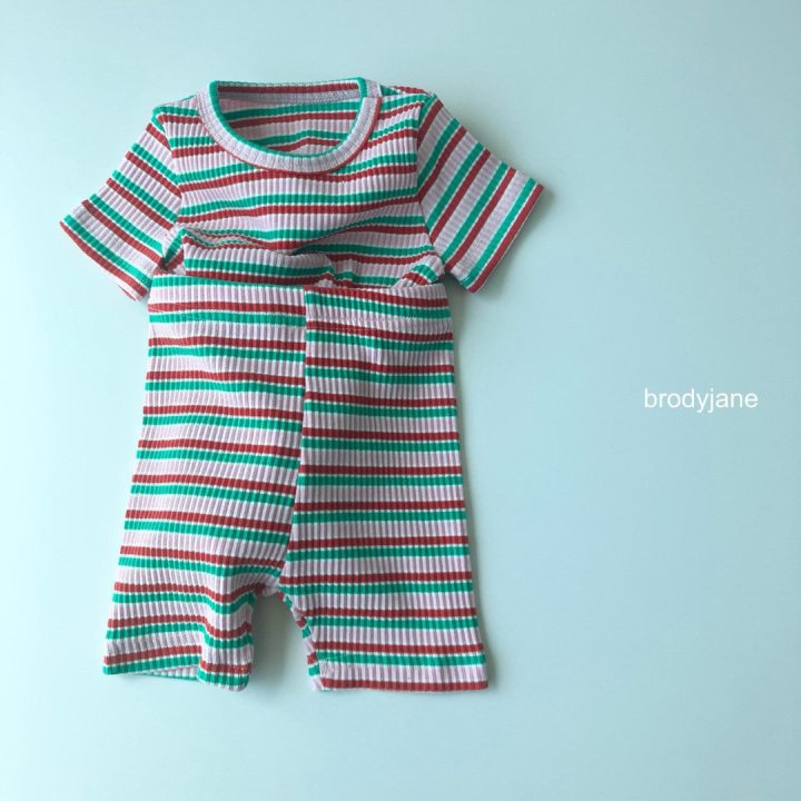 Brody Jane - Korean Baby Fashion - #babywear - Multi Stripe Short Sleeve Set - 11