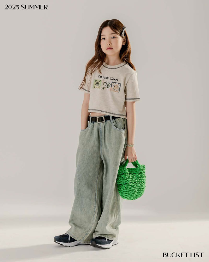 Bucket List - Korean Children Fashion - #Kfashion4kids - Cat Crop Short Sleeve Tee - 12