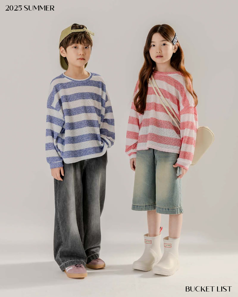 Bucket List - Korean Children Fashion - #Kfashion4kids - See-Through Stripe Tee - 5