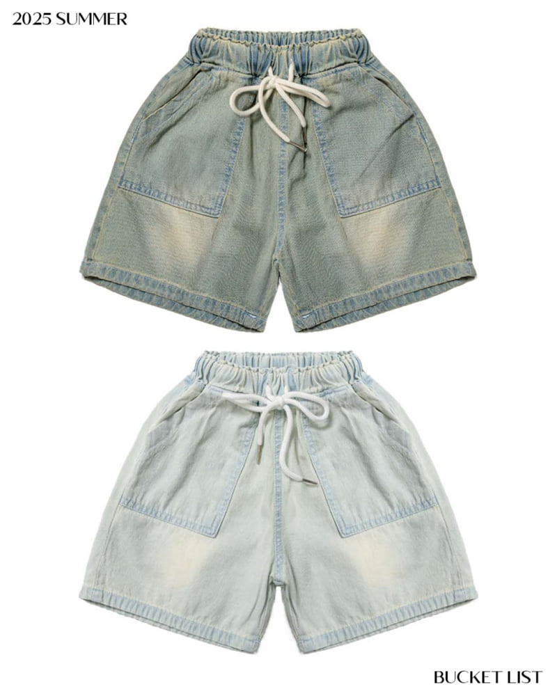 Bucket List - Korean Children Fashion - #childrensboutique - Brushed Denim Shorts