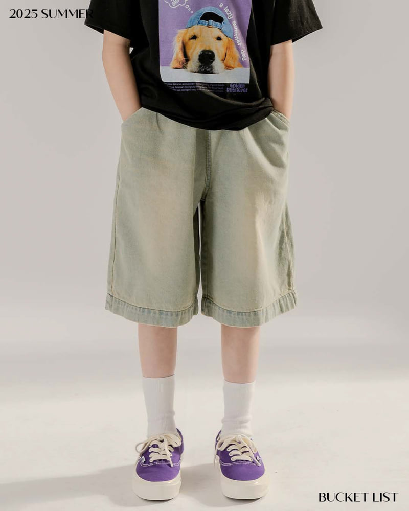 Bucket List - Korean Children Fashion - #childrensboutique - Washed Bermuda Denim Pants - 10