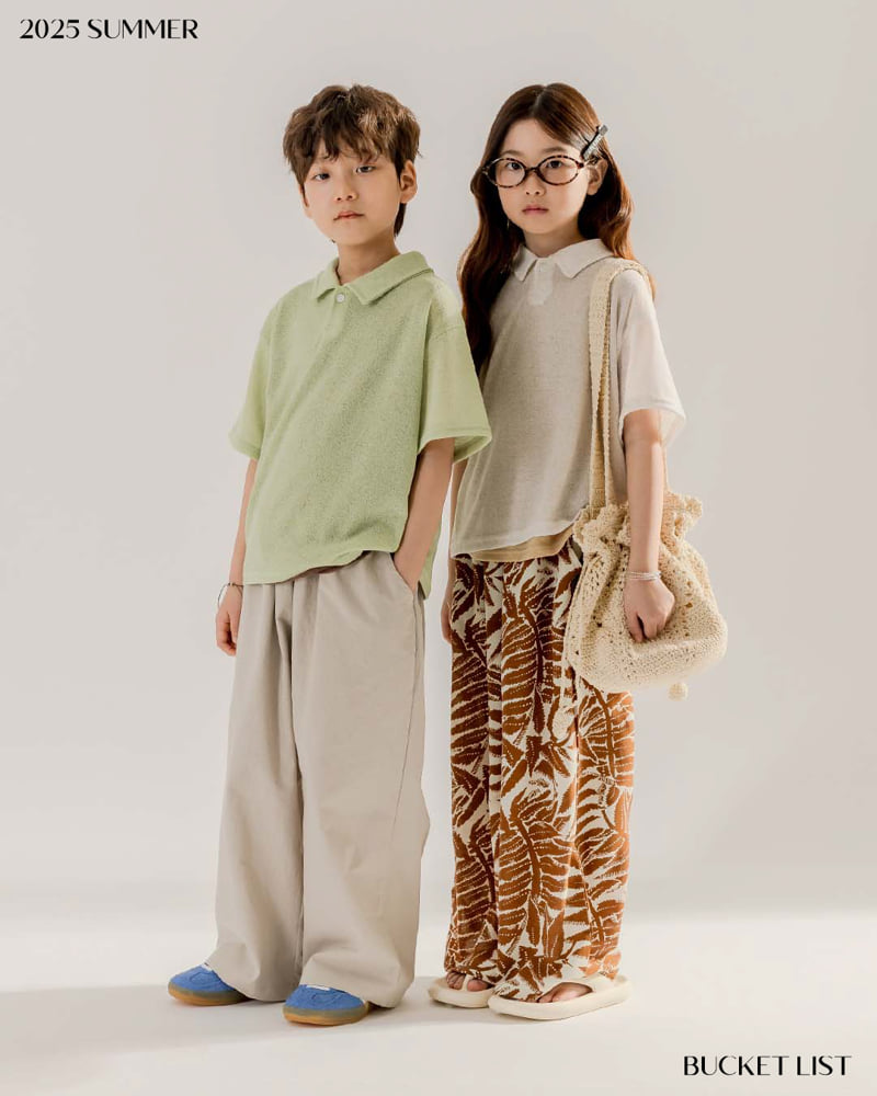 Bucket List - Korean Children Fashion - #childofig - Knit Collar Short Sleeve Tee - 4