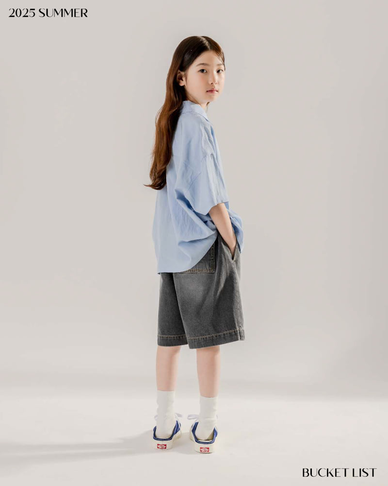 Bucket List - Korean Children Fashion - #childrensboutique - Brushed Knee-Length Denim Pants - 12