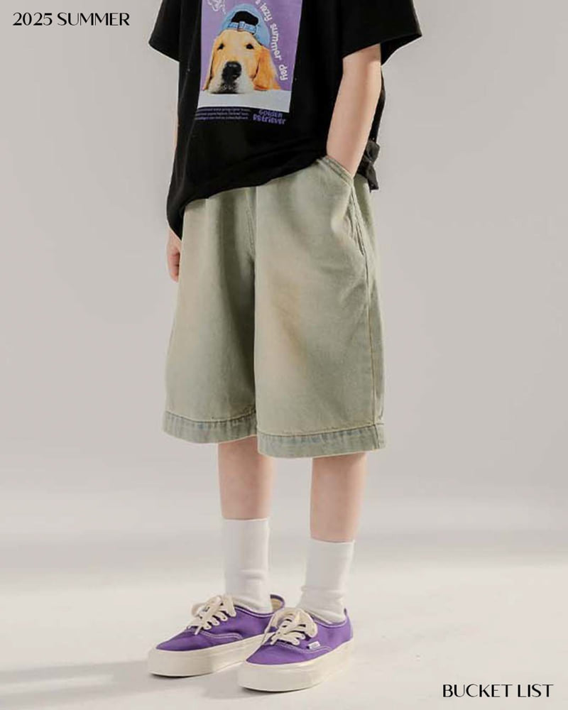 Bucket List - Korean Children Fashion - #designkidswear - Washed Bermuda Denim Pants - 11