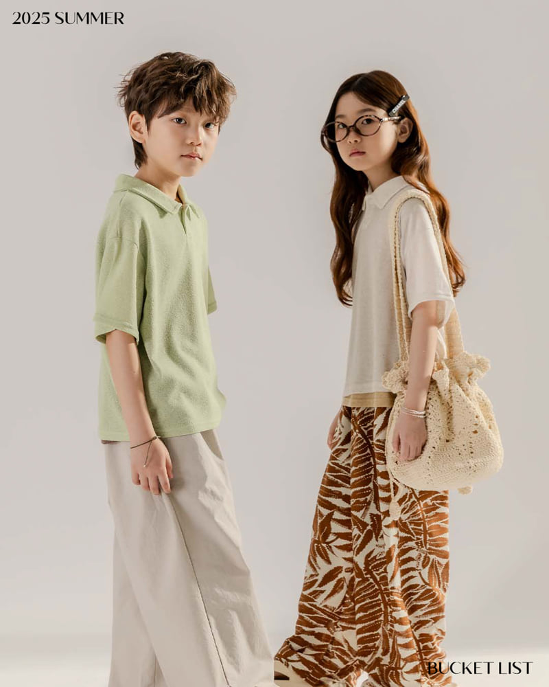Bucket List - Korean Children Fashion - #designkidswear - Knit Collar Short Sleeve Tee - 5