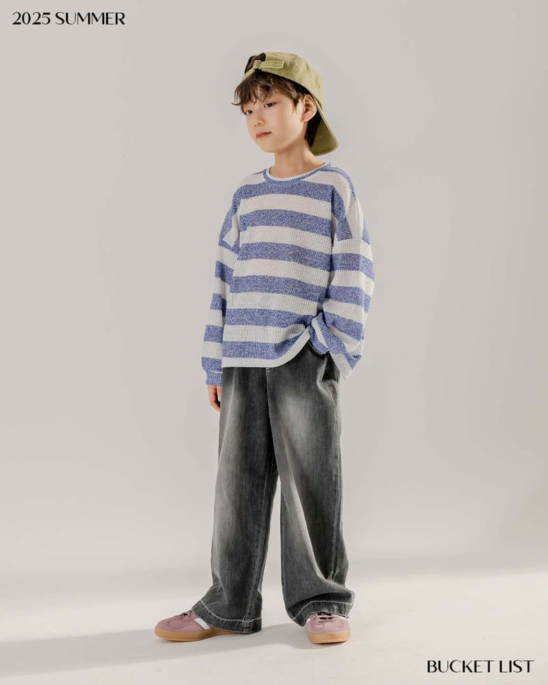 Bucket List - Korean Children Fashion - #fashionkids - Summer Brushed Denim Pants - 11